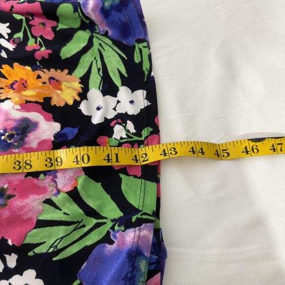 Ralph Lauren Dress Womens Medium Black Floral Sleeveless V Neck Stretch Spring - Picture 7 of 7